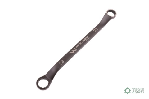 Klucz oczkowy odsadzony 21 x 23 mm. CrVstandard ASME B107.9 Waryński