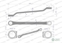 Klucz oczkowy odsadzony 21 x 23 mm. CrVstandard ASME B107.9 Waryński