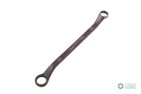 Klucz oczkowy odsadzony 25 x 28 mm. CrVstandard ASME B107.9 Waryński