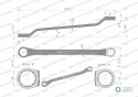 Klucz oczkowy odsadzony 25 x 28 mm. CrVstandard ASME B107.9 Waryński