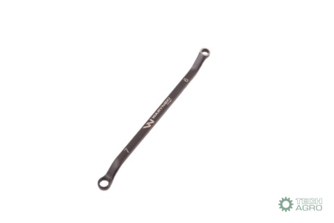 Klucz oczkowy odsadzony 6 x 7 mm. CrV standard ASME B107.9 Waryński