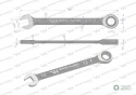 Klucz płasko-oczkowy 12 mm z grzechotką72 zęby standard ASME B107-2010 Waryński