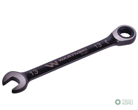 Klucz płasko-oczkowy 13 mm z grzechotką72 zęby standard ASME B107-2010 Waryński