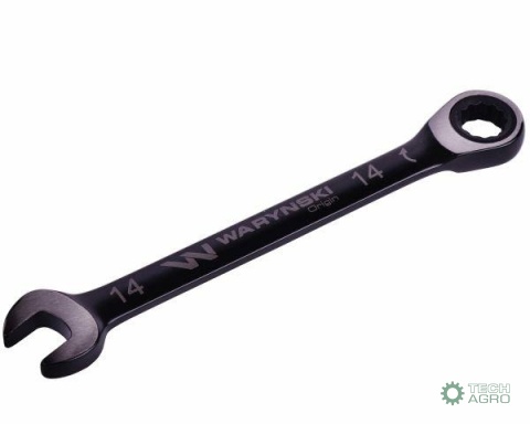 Klucz płasko-oczkowy 14 mm z grzechotką72 zęby standard ASME B107-2010 Waryński