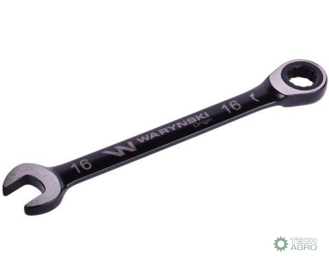 Klucz płasko-oczkowy 16 mm z grzechotką72 zęby standard ASME B107-2010 Waryński