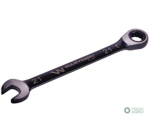 Klucz płasko-oczkowy 21 mm z grzechotką72 zęby standard ASME B107-2010 Waryński