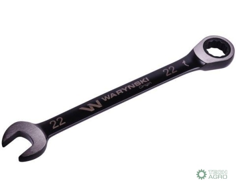 Klucz płasko-oczkowy 22 mm z grzechotką72 zęby standard ASME B107-2010 Waryński