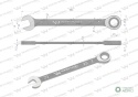 Klucz płasko-oczkowy 23 mm z grzechotką72 zęby standard ASME B107-2010 Waryński