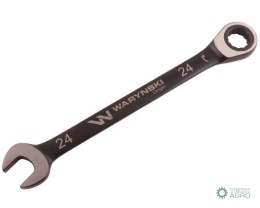 Klucz płasko-oczkowy 24 mm z grzechotką72 zęby standard ASME B107-2010 Waryński