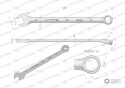 Klucz płaskooczkowy extra długi 13mm dł205mm standard ASME B107.9M Waryński