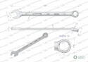 Klucz płaskooczkowy extra długi 17mm dł262mm standard ASME B107.9M Waryński