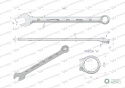 Klucz płaskooczkowy extra długi 22mm dł319mm standard ASME B107.9M Waryński