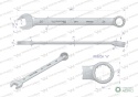Klucz płaskooczkowy extra długi 24mm dł339mm standard ASME B107.9M Waryński