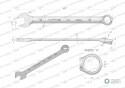 Klucz płaskooczkowy extra długi 32mm dł431mm standard ASME B107.9M Waryński