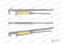 Szczypce nastawne szwedzkie do rur szczęki typ 90° o rozstawie max 67mm 2" długość 560mm Waryński