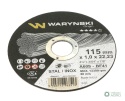 Tarcza do cięcia metalu 115 x1.0 x22.23mm Waryński (sprzedawana po 5 szt w op.5 szt)