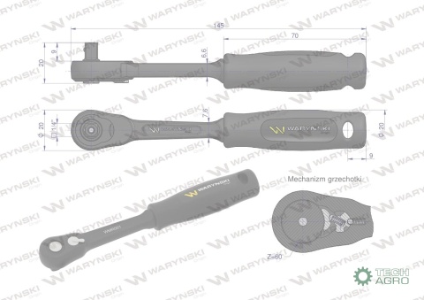 "Grzechotka 1/4"". 60 T, o zwiększonej o porności. Waryński