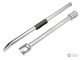 Klucz do kół , 395 mm długości rozmiar 27x32 mm z łyżką, do prac montażowych i demontażowych w mechanice , Waryński