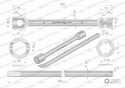 Klucz do kół , 395 mm długości rozmiar 27x32 mm z łyżką, do prac montażowych i demontażowych w mechanice , Waryński