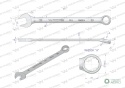 Klucz płaskooczkowy extra długi 33mm dł471mm standard ASME B107.9M Waryński