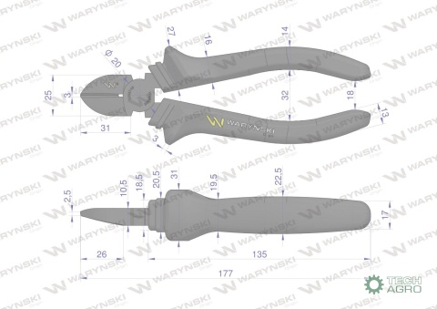 Szczypce boczne 180 mm Waryński