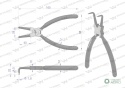Szczypce do pierścieni osadczych 180mm wewnętrzne wygięte Waryński