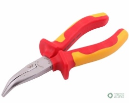 Szczypce izolowane, wydłużone wygięte 160 mm. VDE. Waryński
