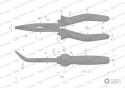 Szczypce wydłużone wygięte 200 mm Waryński
