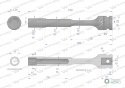 Nasadka udarowa 1/2", sześciokątna slimbardzo długa przelotowa ze stali CrMo 11mm długość 150 mm, stosowane w mechanice do klucz