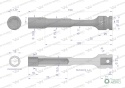 Nasadka udarowa 1/2", sześciokątna slimbardzo długa przelotowa ze stali CrMo 13mm długość 150 mm, stosowane w mechanice do klucz