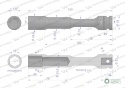 Nasadka udarowa 1/2", sześciokątna slimbardzo długa przelotowa ze stali CrMo 17mm długość 150 mm, stosowane w mechanice do klucz