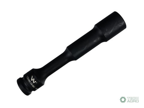 Nasadka udarowa 1/2", sześciokątna slimbardzo długa przelotowa ze stali CrMo 18mm długość 150 mm, stosowane w mechanice do klucz