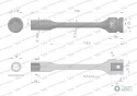 Nasadka udarowa 1/2", sześciokątna slimbardzo długa ze stali CrMo 10mm długość 150 mm, stosowane w mechanice do kluczy udarowych