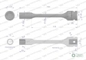 Nasadka udarowa 1/2", sześciokątna slimbardzo długa ze stali CrMo 11mm długość 150 mm, stosowane w mechanice do kluczy udarowych
