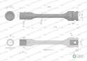 Nasadka udarowa 1/2", sześciokątna slimbardzo długa ze stali CrMo 12mm długość 150 mm, stosowane w mechanice do kluczy udarowych