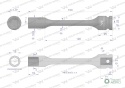 Nasadka udarowa 1/2", sześciokątna slimbardzo długa ze stali CrMo 13mm długość 150 mm, stosowane w mechanice do kluczy udarowych