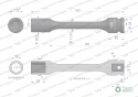 Nasadka udarowa 1/2", sześciokątna slimbardzo długa ze stali CrMo 15mm długość 150 mm, stosowane w mechanice do kluczy udarowych