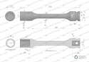 Nasadka udarowa 1/2", sześciokątna slimbardzo długa ze stali CrMo 16mm długość 150 mm, stosowane w mechanice do kluczy udarowych