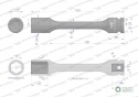 Nasadka udarowa 1/2", sześciokątna slimbardzo długa ze stali CrMo 17mm długość 150 mm, stosowane w mechanice do kluczy udarowych