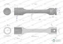 Nasadka udarowa 1/2", sześciokątna slimbardzo długa ze stali CrMo 19mm długość 150 mm, stosowane w mechanice do kluczy udarowych