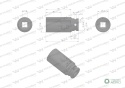 Nasadka udarowa sześciokątna długa 1/2"25 mm. CrMo. DIN 3129. Waryński