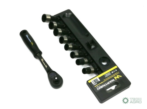 Zestaw L nasadek 3/8 10 11 12 13 14 1516 17 mm z grzechotką Waryński