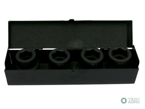 Zestaw nasadek udarowych 1" 4 cz. 27.30. 32. 33 mm ze stali CrMo DIN 3129 Waryński