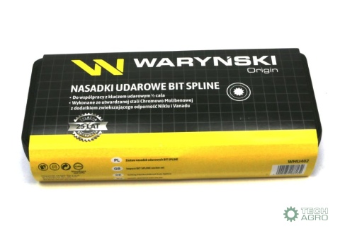 Zestaw nasadek udarowych 1/2 typu SPLINE 9 el Waryński