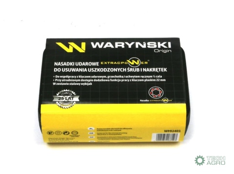 Zestaw nasadek udarowych 1/2 z uchwytemkluczowym do awaryjnego odkręcania 11 el Waryński