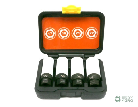 Zestaw nasadek udarowych 1/2 z uchwytemkluczowym. do awaryjnego odkręcania 5 el Waryński