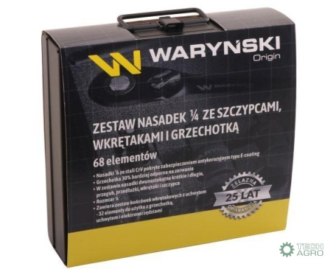 Zestaw nasadek w kasecie metalowej 68 el. Waryński