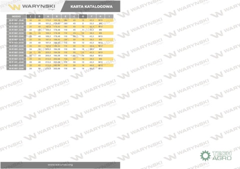 Koło łańcuchowe, hartowane 16B1 (R1 1) Z-19 otwór 50mm, Waryński