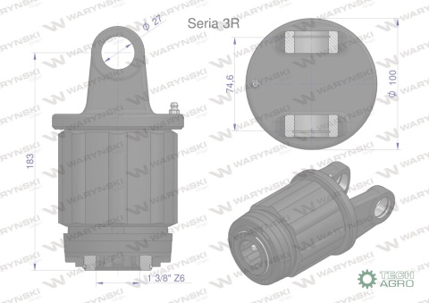 Sprzęgło zapadkowe wału Seria 3R 500 Nm- 1 3/8 Z6 WARYŃSKI