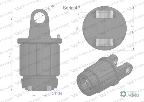 Sprzęgło zapadkowe wału Seria 4R 900 Nm- 1 3/8 Z6 WARYŃSKI